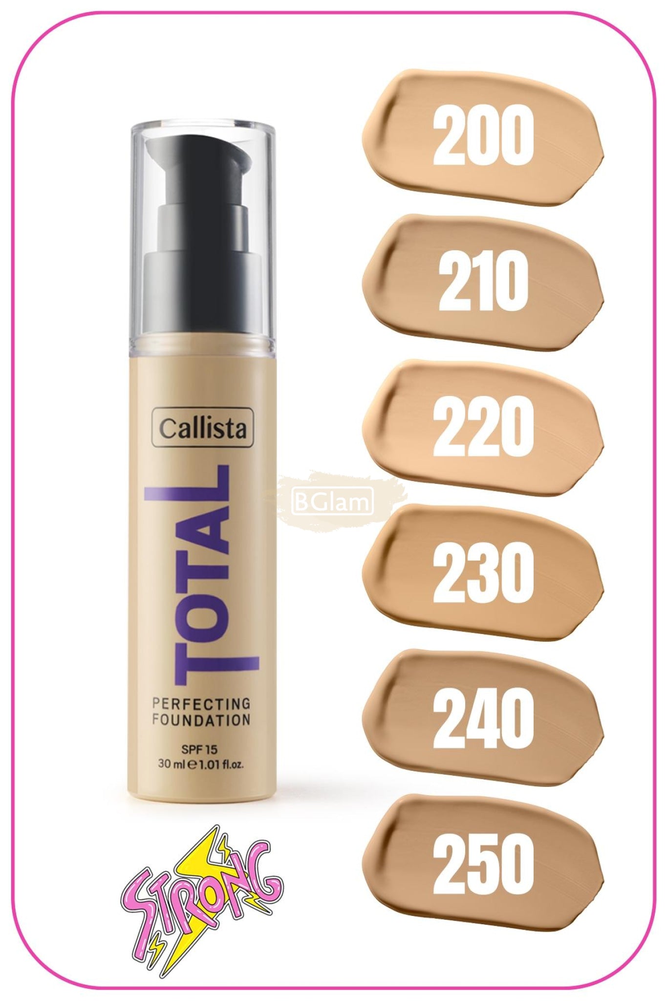 CALLISTA TOTAL PERFECTING FOUNDATION 230 Medium Beige SPF 15 30ml Foundation