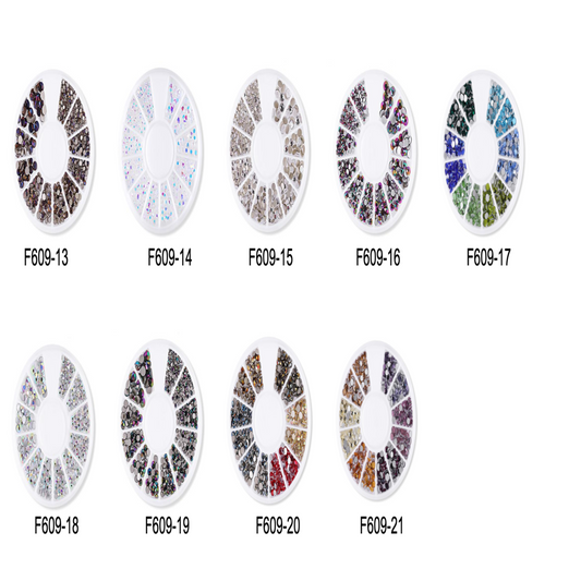 Flatback Nail Rhinestone Wheels - Available in 22 variants