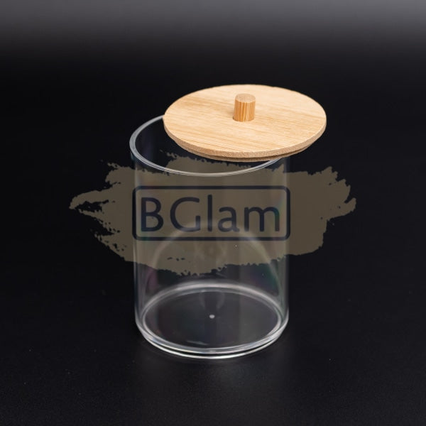 Acrylic Container With Bamboo Lid 9.5*6.5Cm (Container Only) Salon Furniture