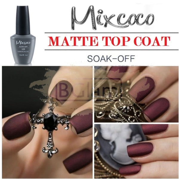 Mixcoco Soak-Off Uv Frozen Top Coat For Gel Polish (Matte) 15Ml Nail