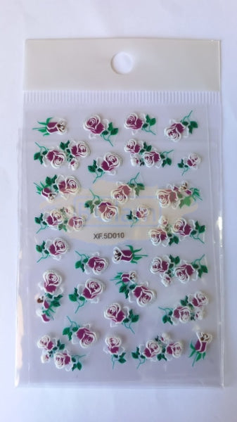 5D Embossed Nail Art Stickers - Xf-5D010