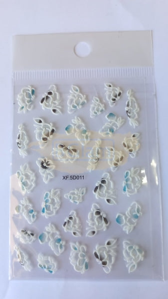 5D Embossed Nail Art Stickers - Xf-5D011