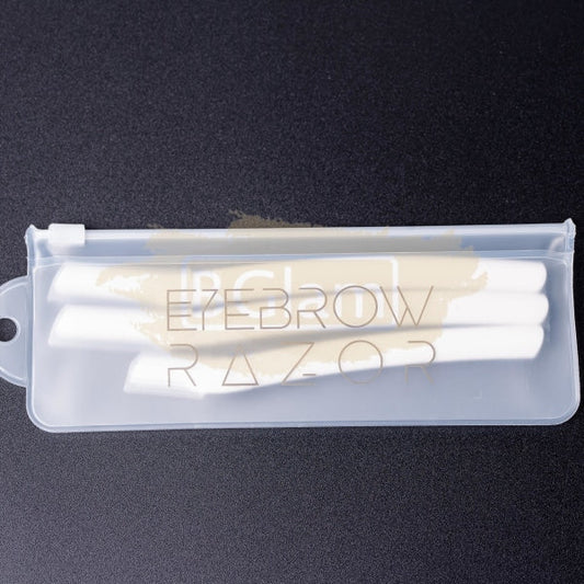 Multipurpose Exfoliating Dermaplaning Tool: Eyebrow & Facial Razor Set With Bag (3 Pcs) - White