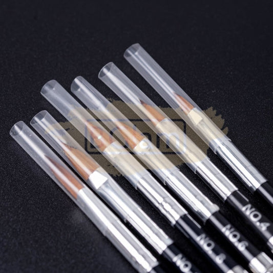 Acrylic Brush Set Silver - 6 Pieces Nail Art