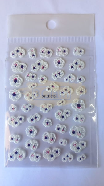5D Embossed Nail Art Stickers - Xf-5D015
