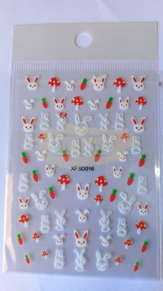 5D Embossed Nail Art Stickers - Xf-5D016