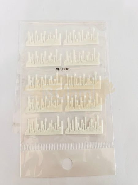 5D Embossed Nail Art Stickers - Xf-5D001