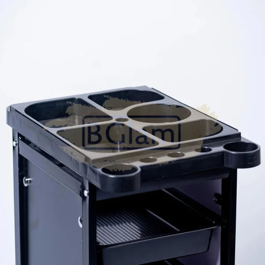 Salon/Barber Trolley Cart - Black Both Sides (No Design) Salon Furnishing