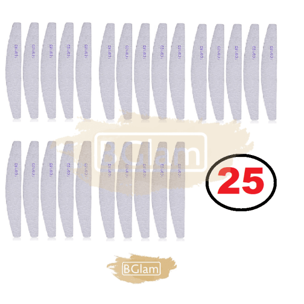 Opi Professional Grey Half-Moon Nail File 100/180 25 Pieces Files