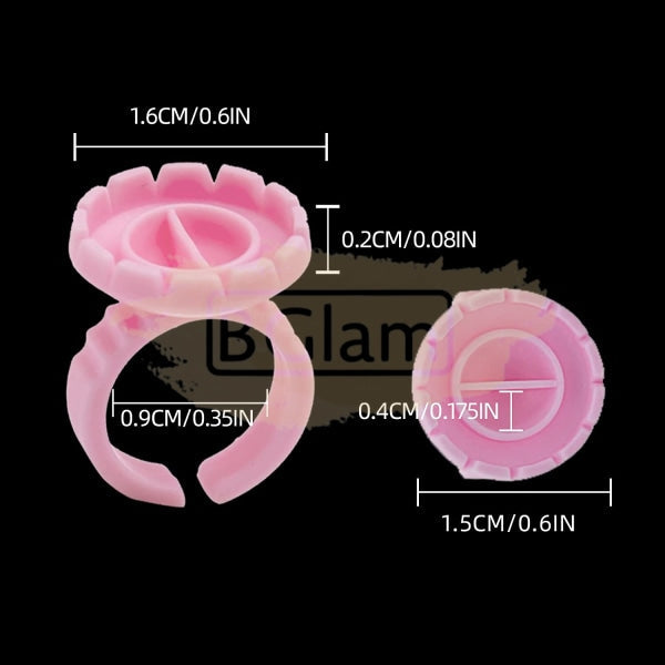 Disposable Glue/Pigment Ring Cup With 2 Slots And V-Shaped Base - White Lash Extension Accessories