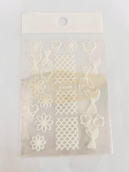 5D Embossed Nail Art Stickers - Xf-5D005