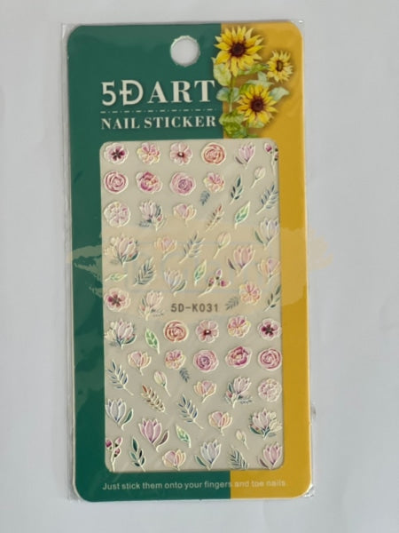 5D Embossed Nail Art Stickers - 5D-K031