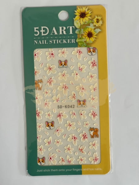 5D Embossed Nail Art Stickers - 5D-K042