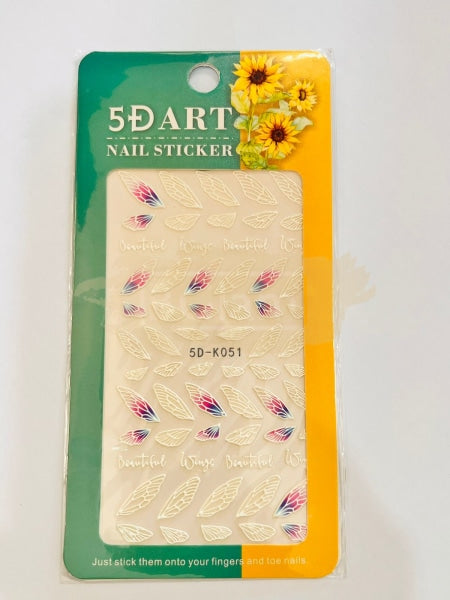 5D Embossed Nail Art Stickers - 5D-K051
