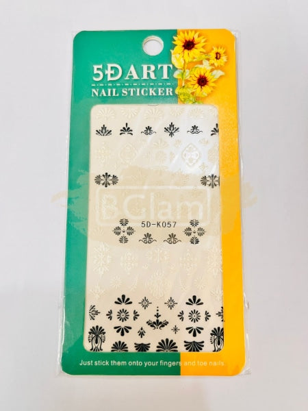 5D Embossed Nail Art Stickers - 5D-K057