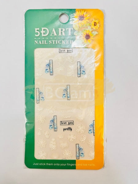 5D Embossed Nail Art Stickers - 5D-K063