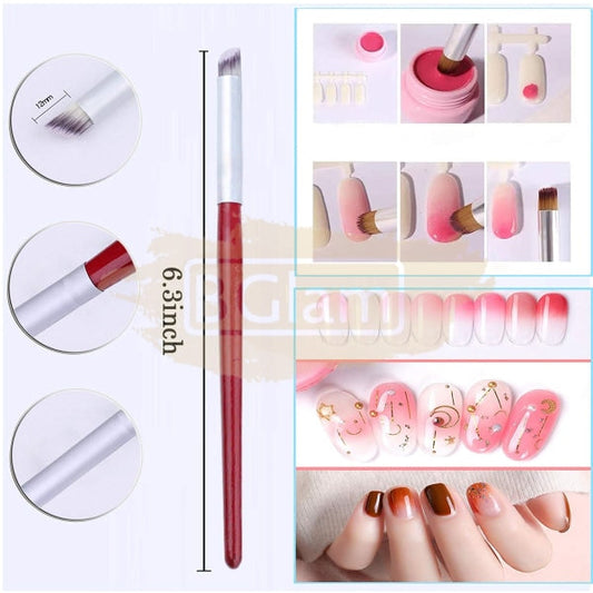 Gradient Ombre Brush Nail Art