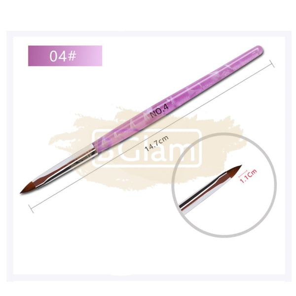 Acrylic Brush Set Purple - 6 Pieces Nail Art
