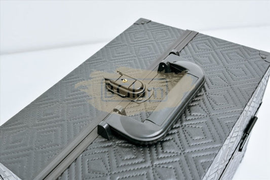 Textured Makeup Cosmetic Organizer Box - Black Case