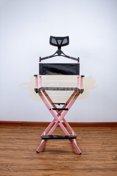 Professional Makeup Artist Directors Chair With Headrest - Pink Furniture