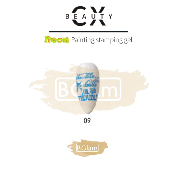 Cx Beauty Neon Painting Stamping Gel 9 Blue
