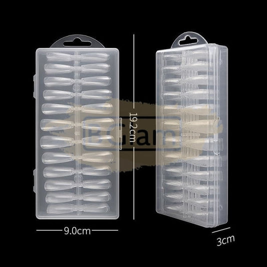 Full Cover Coffin Nail Tips Clear 240 Box No.8