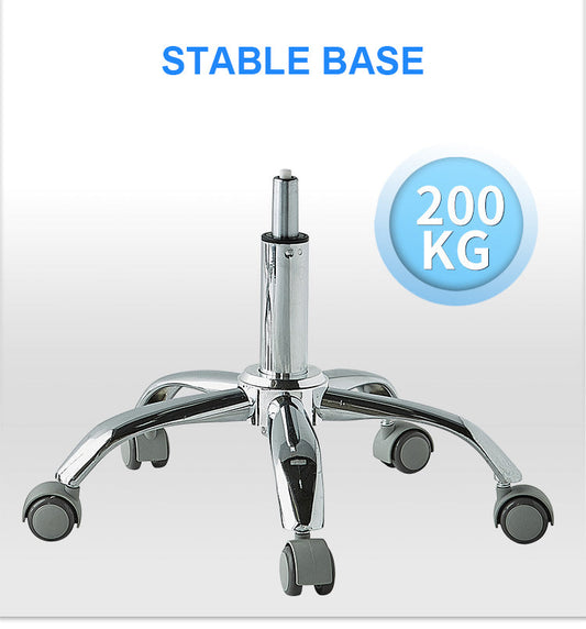 Adjustable Hydraulic Saddle Shape Stool with back support on wheels | Black