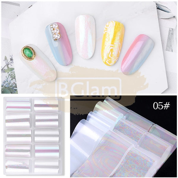 Heart/Flowers Nail Foil Transfer Set (10 Rolls) - Available In 5 Designs Art Tool