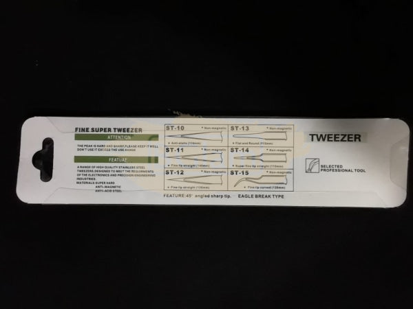 Hrc40 Anti-Static Stainless Steel Tweezers Black 120Mm - Esd-15 Lash Extension Accessories