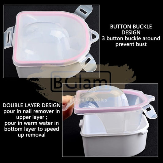 Double Layer Manicure Soaker Bowl Nail Art Tool