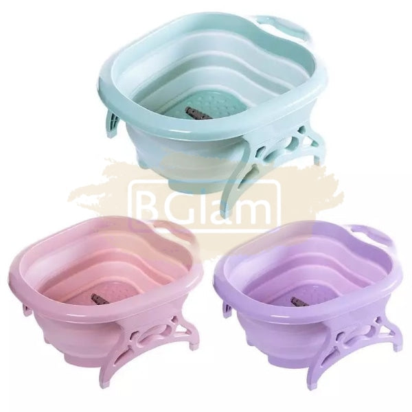 Collapsible Foot Spa Soaking Tub With Massage Rollers - Pink