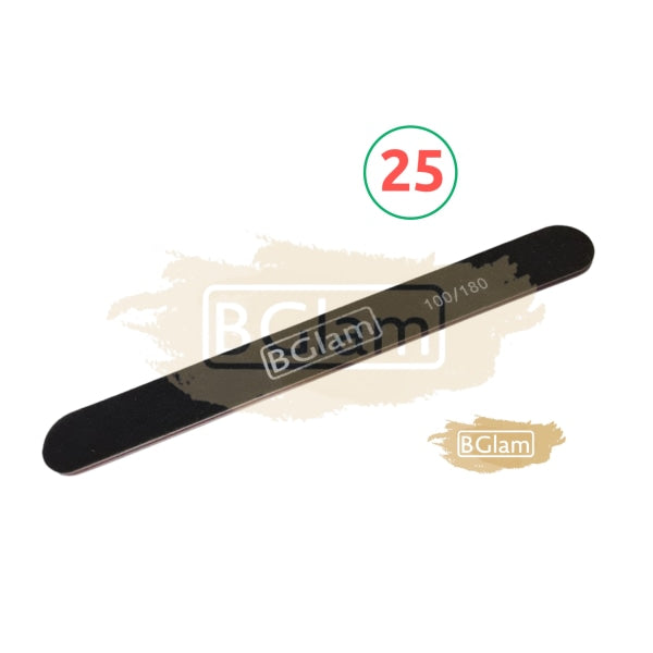Bglam Black Nail File 100/180 25 Pieces