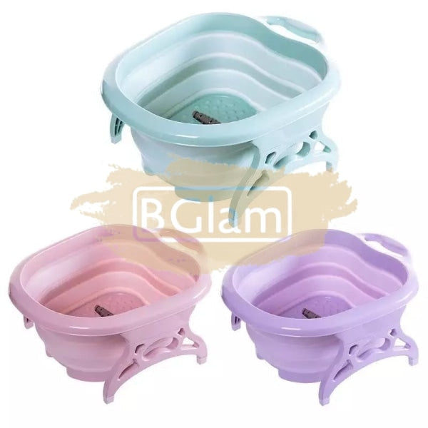 Collapsible Foot Spa Soaking Tub With Massage Rollers - Green Salon Furnishing