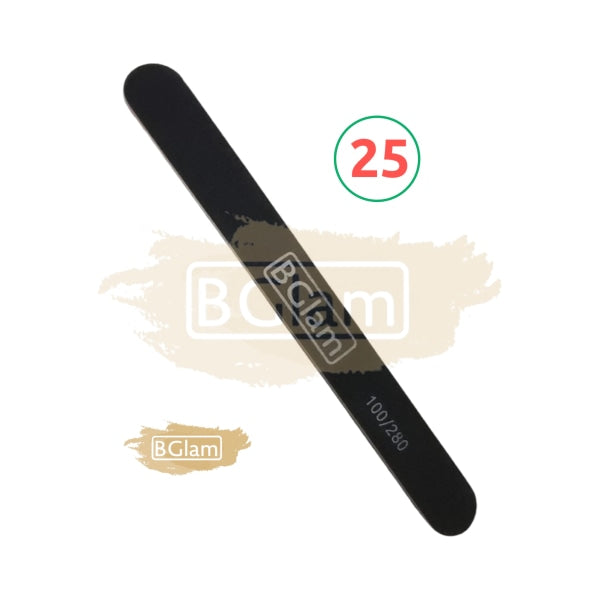 Bglam Black Nail File 100/280 25 Pieces