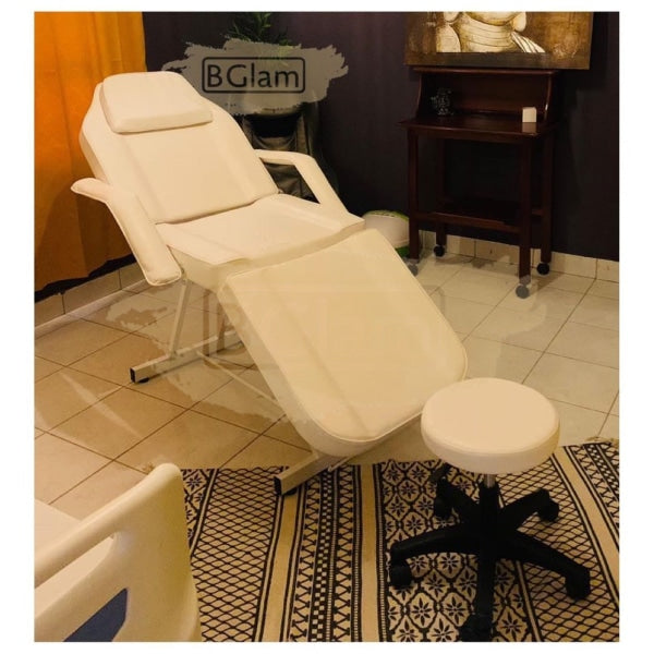 Salon Facial Massage Chair/Bed With Stool - White Bed