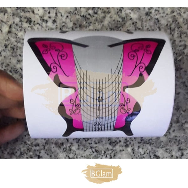 Fuchsia & Black Butterfly Shape Nail Form Art Tool