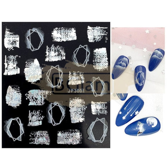 5D Embossed Nail Art Stickers - Jp 3001