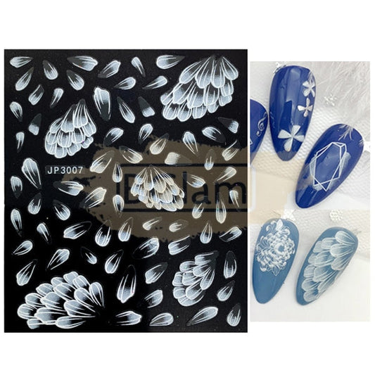 5D Embossed Nail Art Stickers - Jp 3007