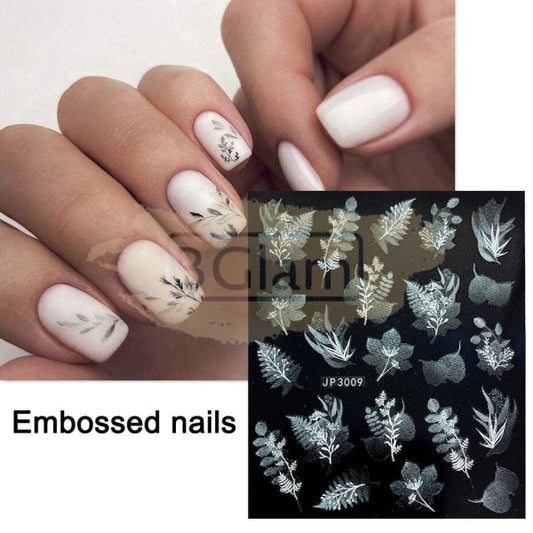5D Embossed Nail Art Stickers - Jp 3009