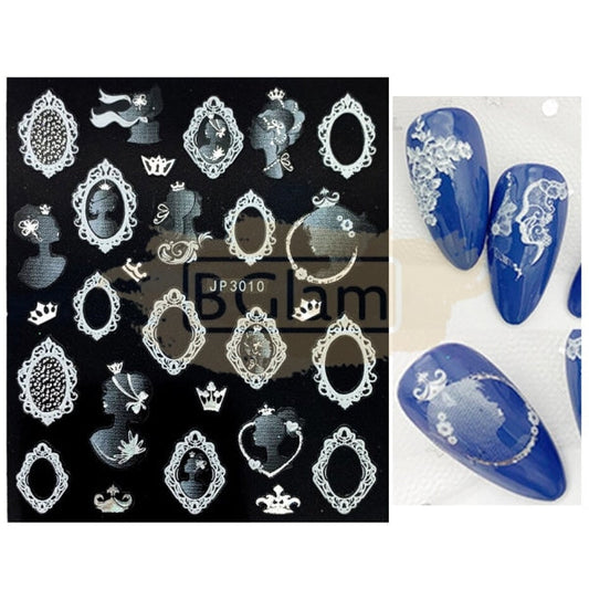 5D Embossed Nail Art Stickers - Jp 3010