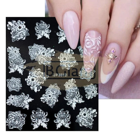 5D Embossed Nail Art Stickers - Jp 3012
