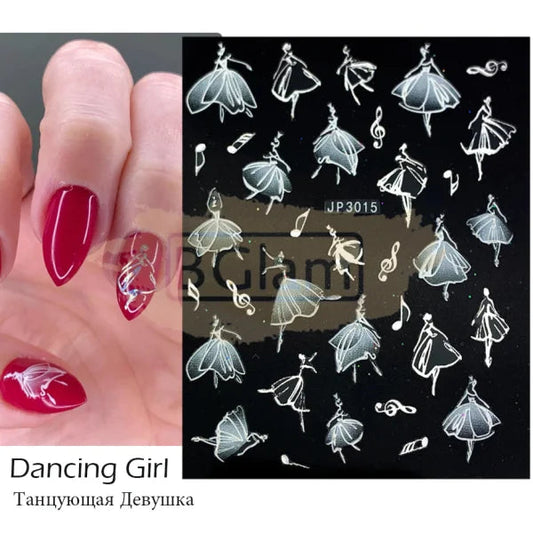 5D Embossed Nail Art Stickers - Jp 3015