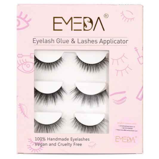 EMEDA 3D Lash Kit 2 | 3 Pairs | Mixed Style (Glue & Lash Applicator included)