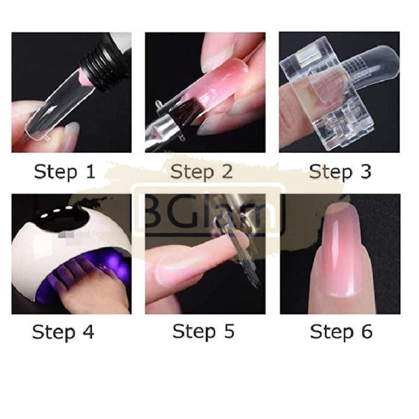 Clear Polygel Nail Extension Clip Accessories