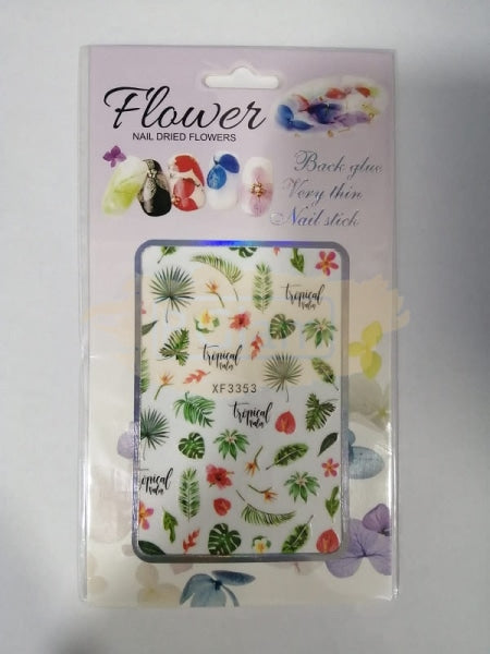 Nail Dried Flower Stickers Xf3353 Art