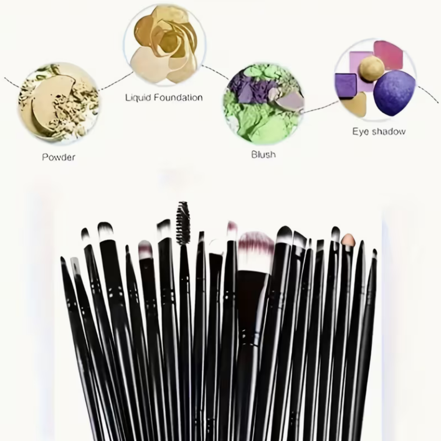 20-Piece Makeup Brush Set | Gold and Black