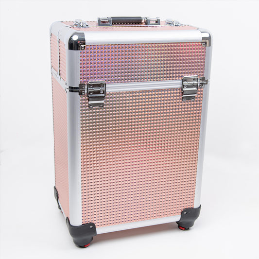 Professional Rolling Makeup Trolley Cosmetic Case - Pink M-44