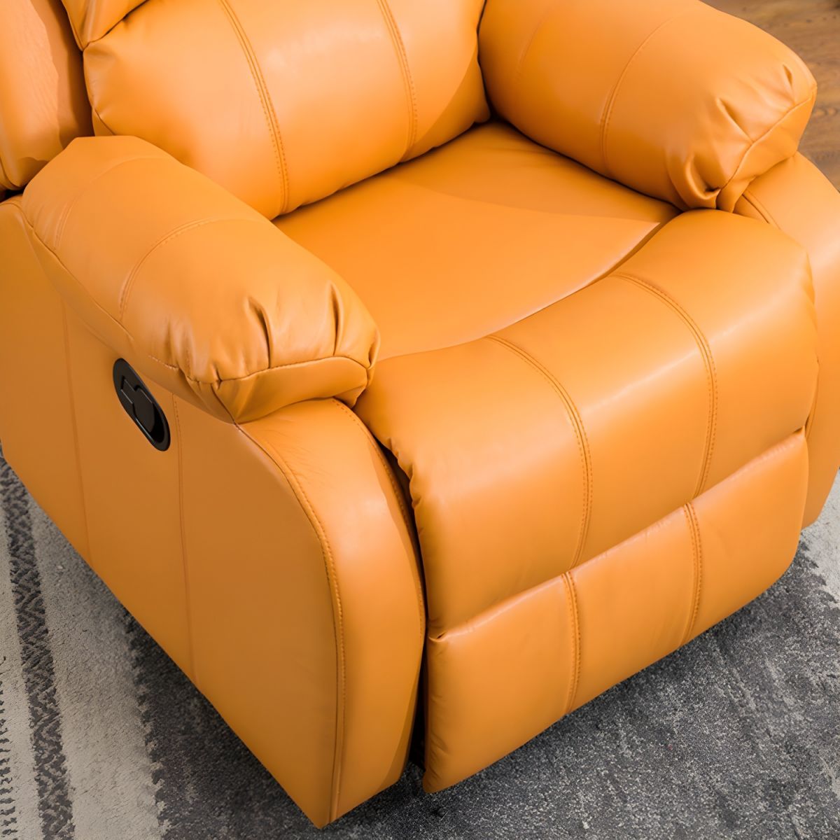 Electric Leather Recliner Chair | Rotate | Massage Function | Orange