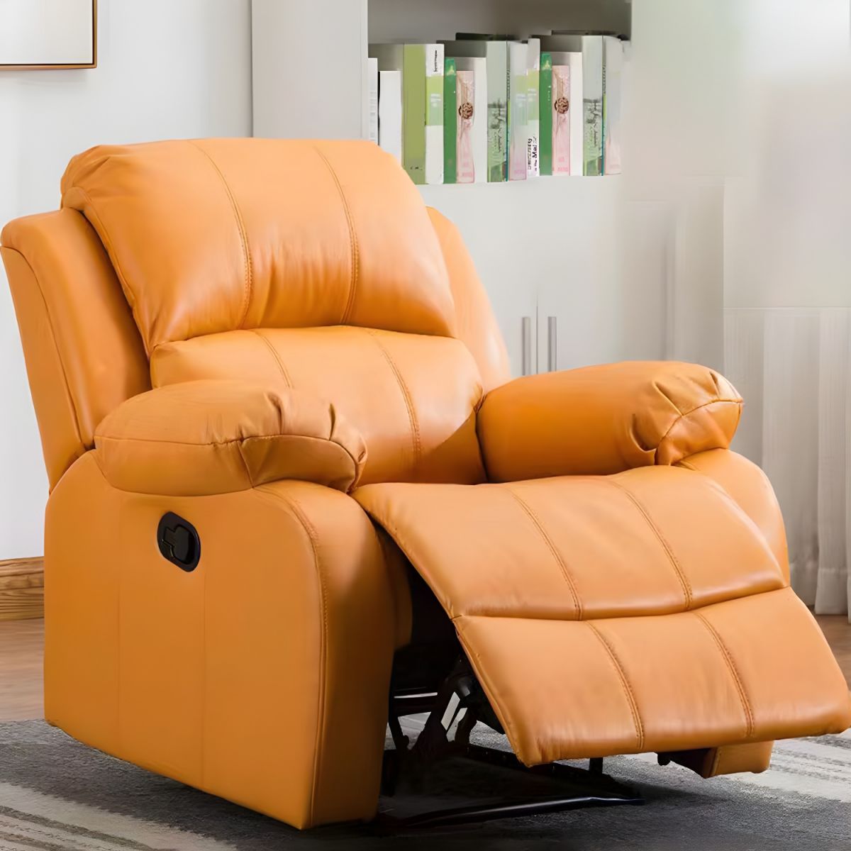 Electric Leather Recliner Chair | Rotate | Massage Function | Orange