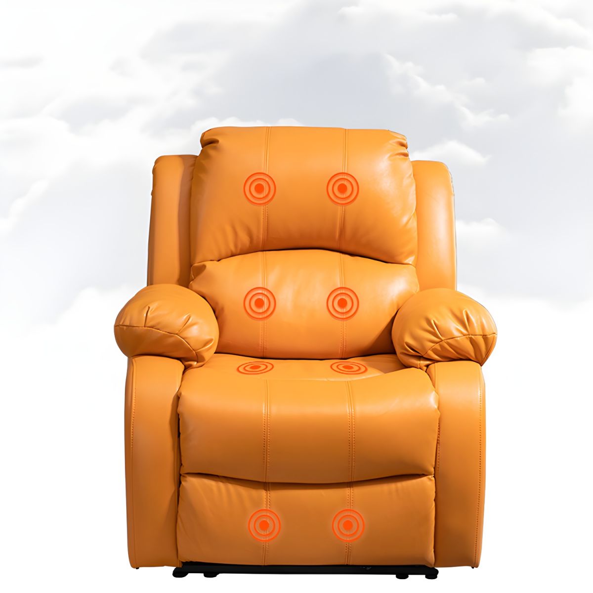 Electric Leather Recliner Chair | Rotate | Massage Function | Orange